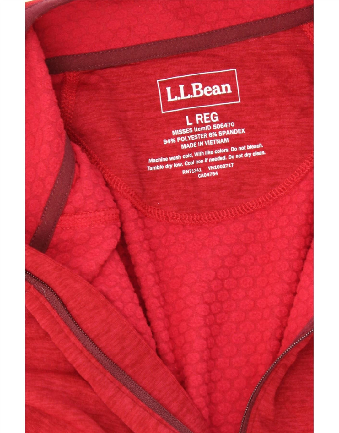 L.L.BEAN Mens Zip Neck Pullover Tracksuit Top Large Burgundy Polyester Vintage L.L.Bean and Second-Hand L.L.Bean from Messina Hembry 