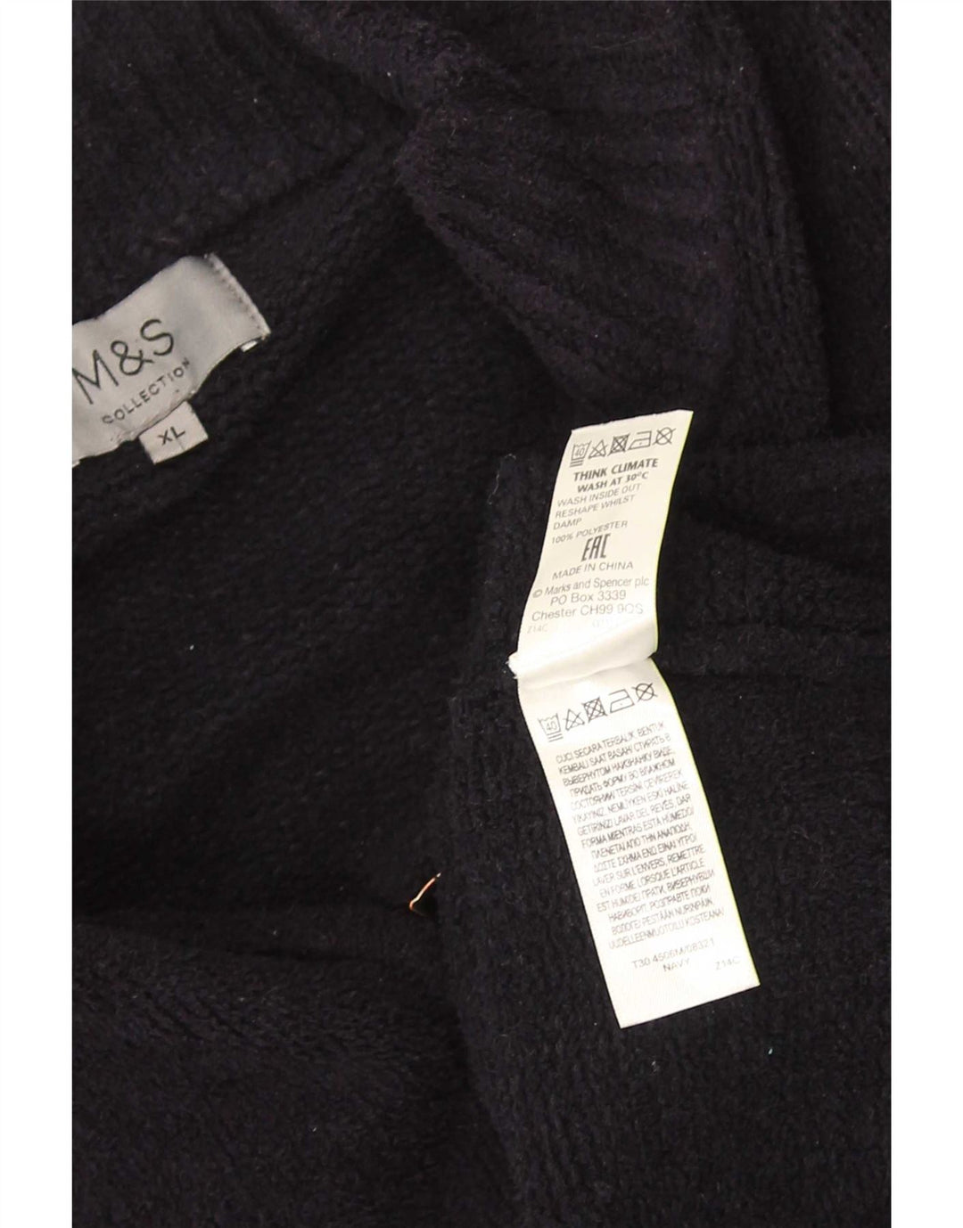 Мужской кардиган-свитер Marks & Spencer XL темно-синий из полиэстера