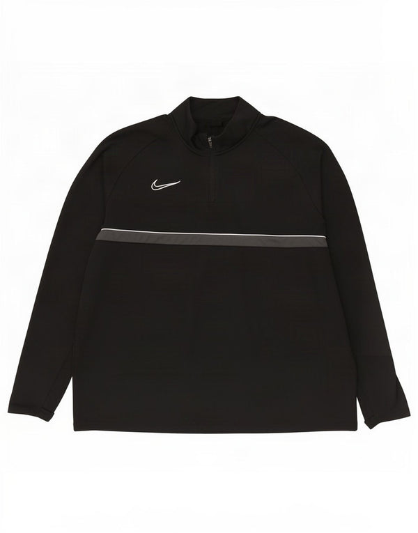 Мужской пуловер с воротником на молнии Nike Dri Fit 2XL, черный цветной блок