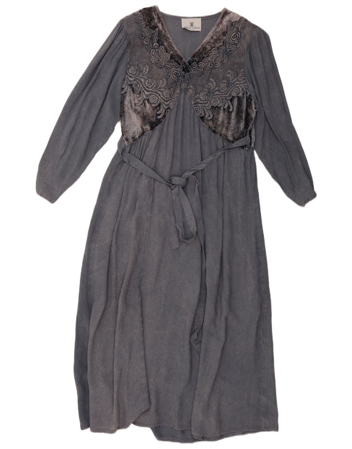 STELLA MODA Женское платье макси с длинным рукавом UK 12 Средний Серый