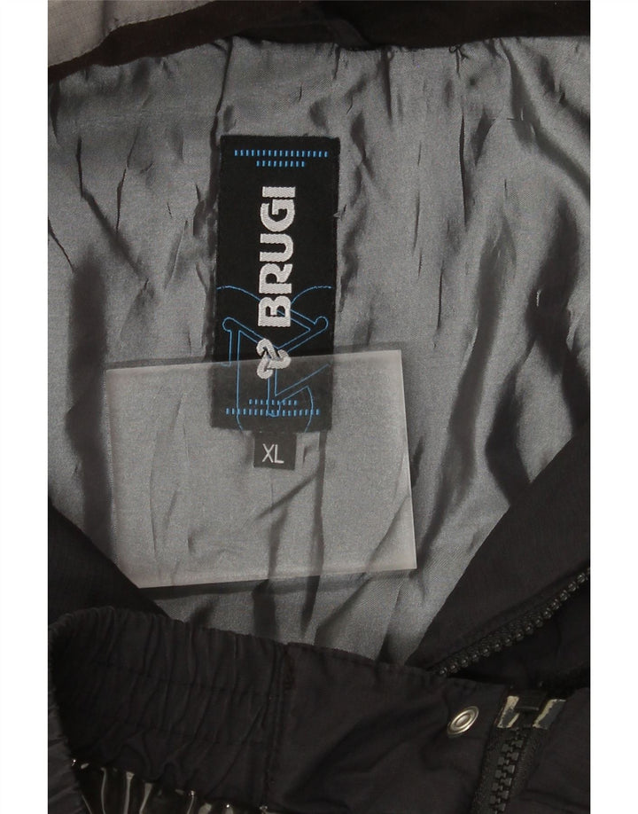 Мужская лыжная куртка Brugi XL, черная с цветными блоками