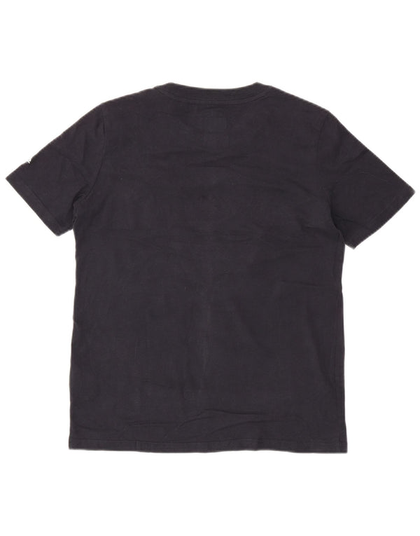 SUPERDRY Женская футболка с рисунком Top UK 8, маленький темно-синий хлопок