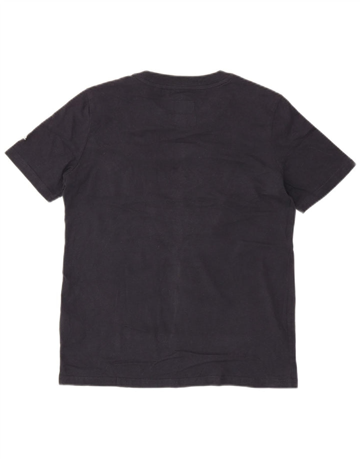 SUPERDRY Женская футболка с рисунком Top UK 8, маленький темно-синий хлопок