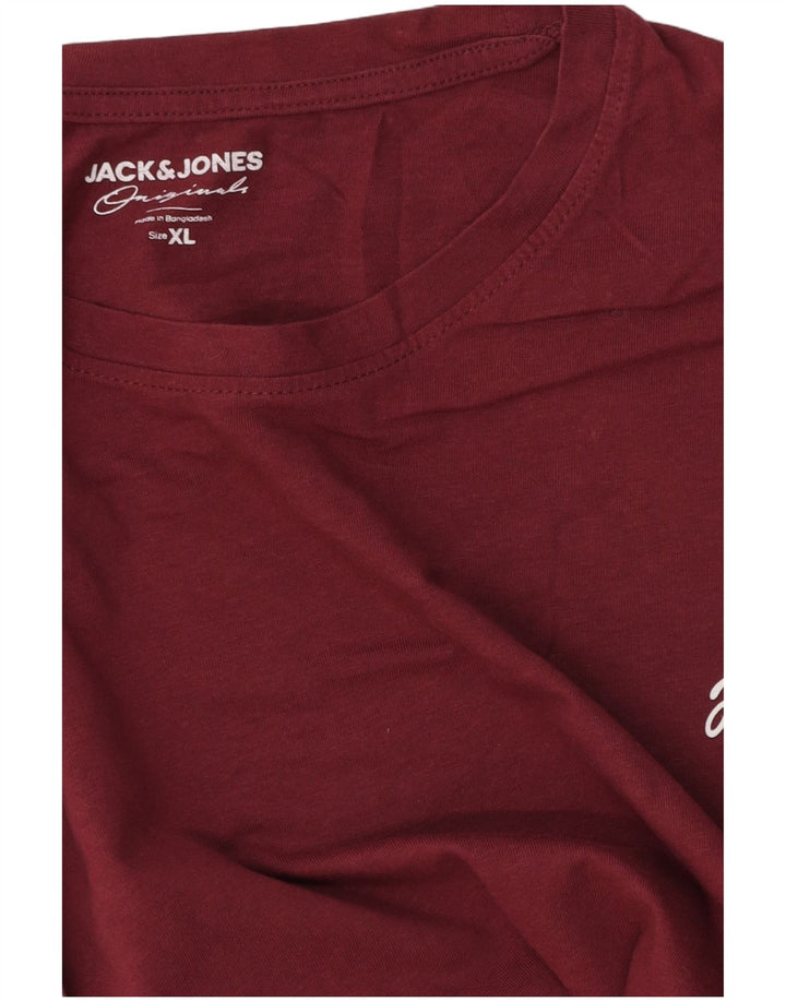 Мужская футболка Jack & Jones Top XL бордовая