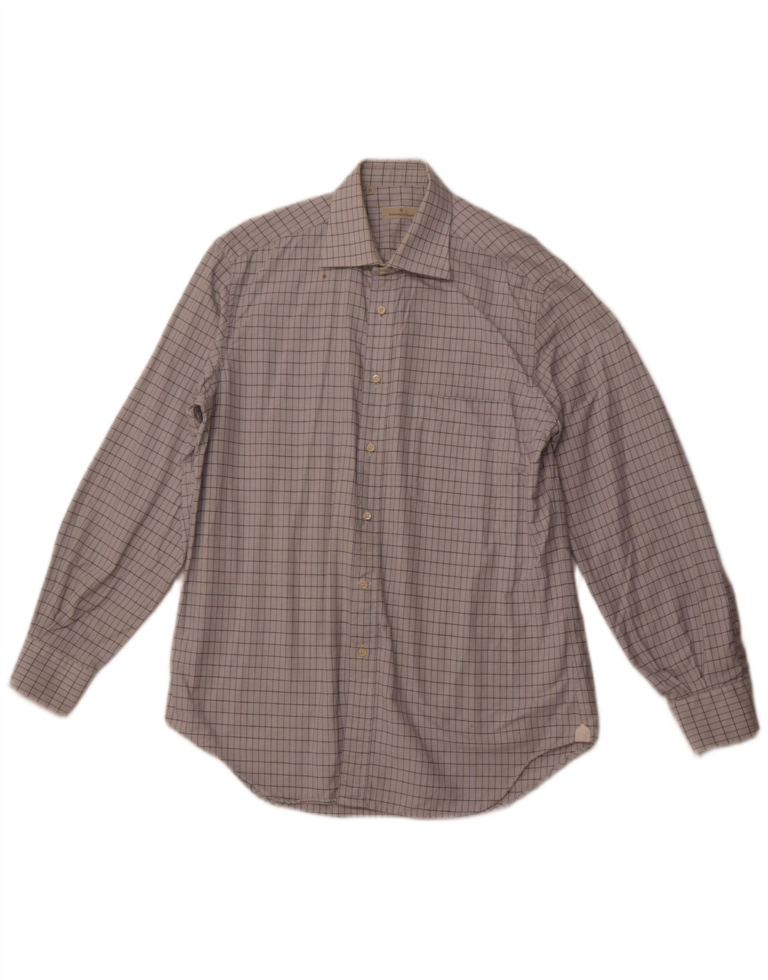 ERMENEGILDO ZEGNA Мужская рубашка, размер 41, 16, большая хлопковая клетка в белую клетку