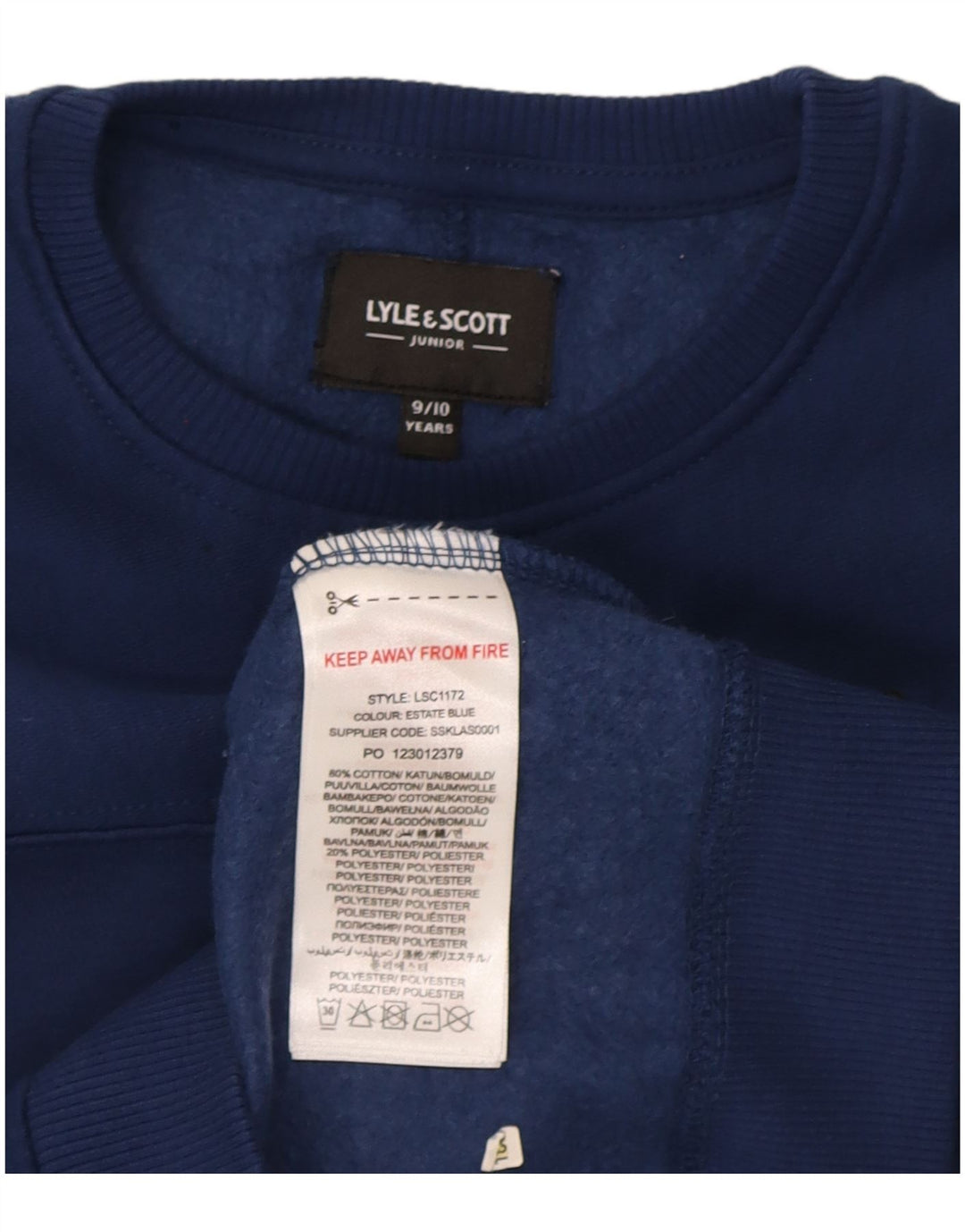 Свитшот Lyle & Scott для мальчиков 9–10 лет, темно-синий, хлопковый