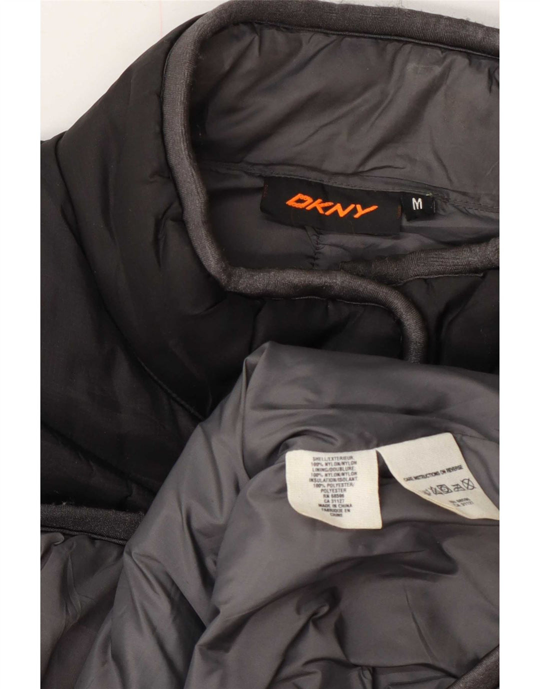 Женский утепленный жилет Dkny с графическим рисунком UK 14, средний черный нейлон