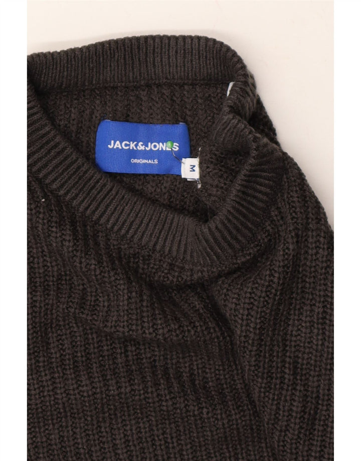 JACK & JONES Mens Crew Neck Jumper Sweater Medium Black Vintage Jack & Jones and Second-Hand Jack & Jones from Messina Hembry 