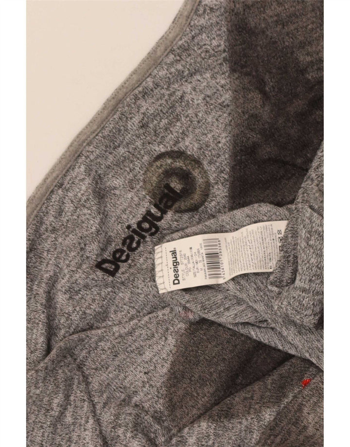 Женский топ Desigual с рисунком и рукавом 3/4, Великобритания 14, средний серый с геометрическим узором