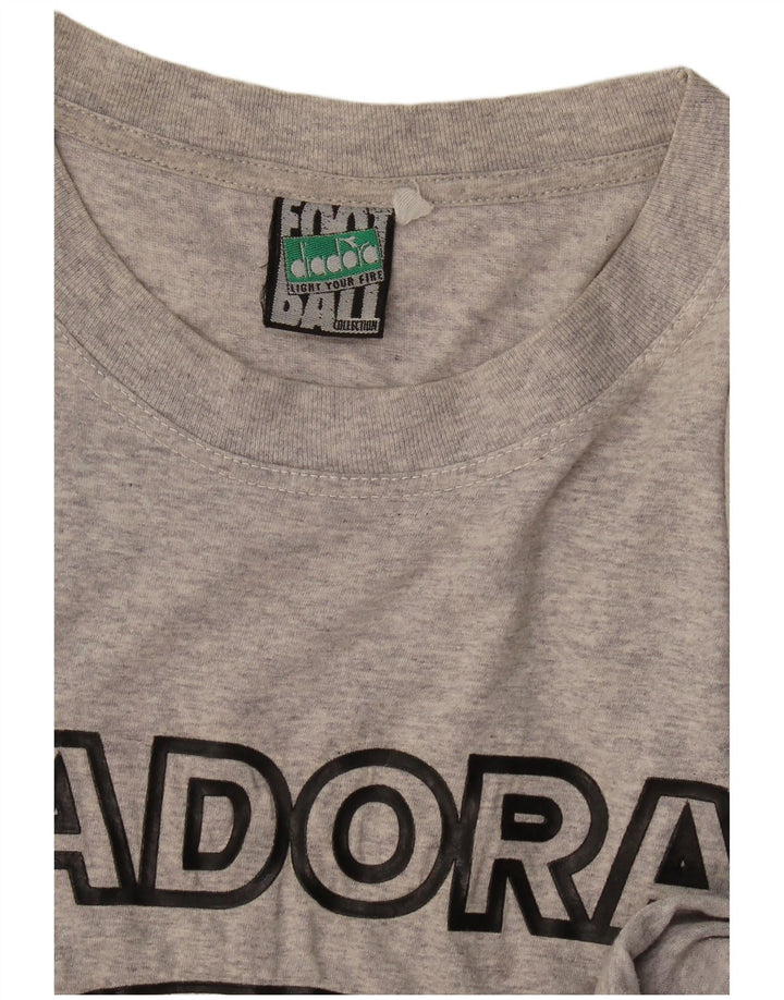 Мужская футболка с рисунком Diadora, большая, серая