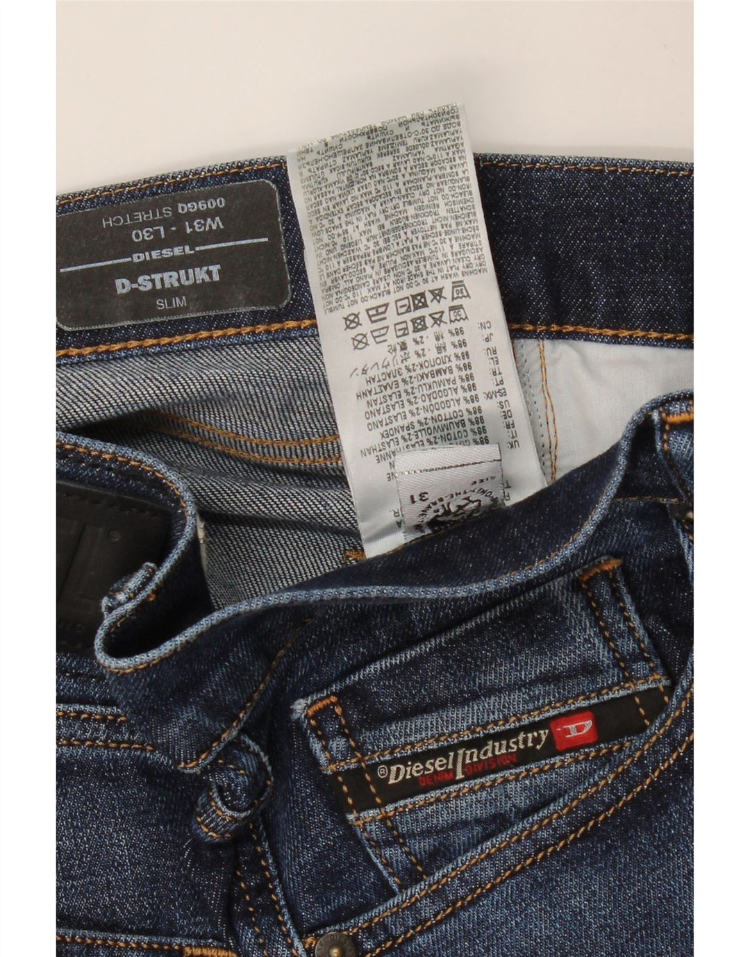 Мужские джинсы DIESEL D-Strukt Slim W31 L30, темно-синий, хлопок