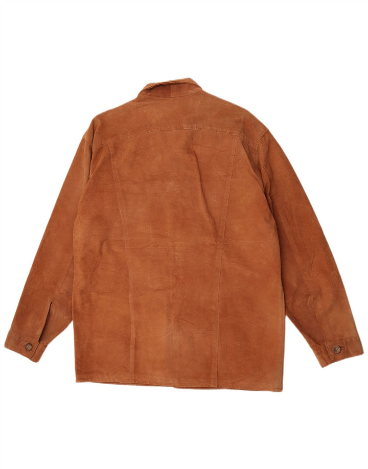 Винтажная мужская замшевая куртка UK 38, средний коричневый цвет