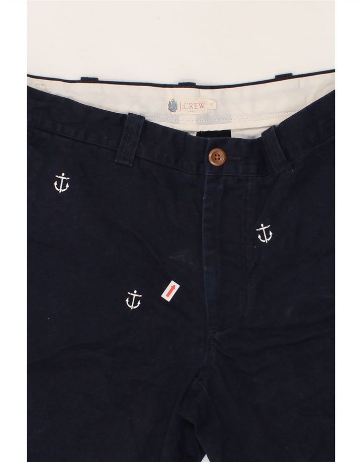 J. CREW Mens Graphic Chino Shorts W31 Medium Navy Blue Spotted Cotton Vintage J. Crew and Second-Hand J. Crew from Messina Hembry 