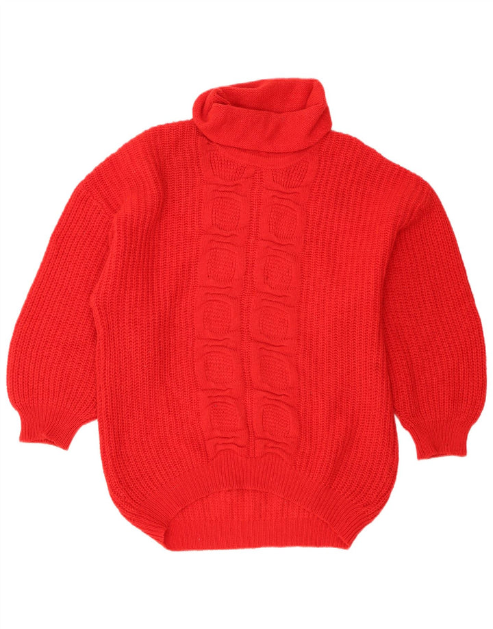 Женский джемпер с высоким воротником Stefanel UK 18 XL, красная шерсть