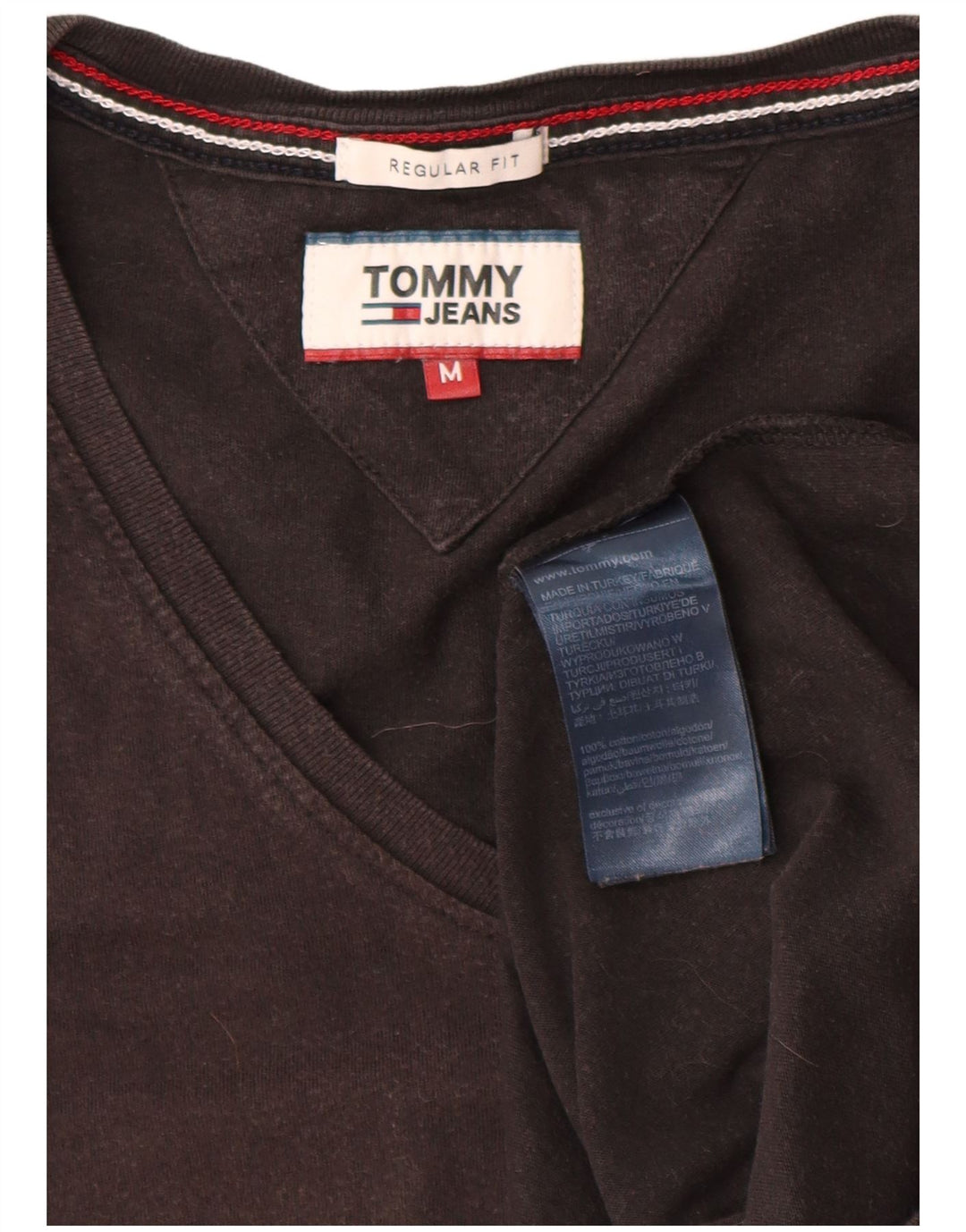 Мужская футболка Tommy Hilfiger из хлопка среднего размера, черная