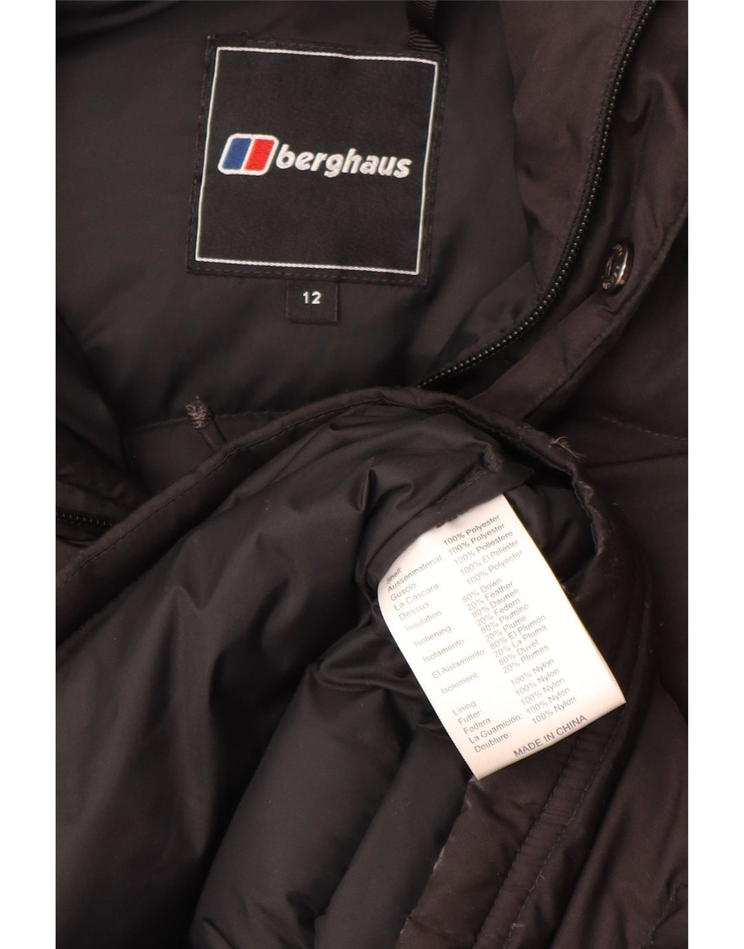 Berghaus Женское Утепленное пальто с капюшоном UK 12 Средний Черный Полиэстер