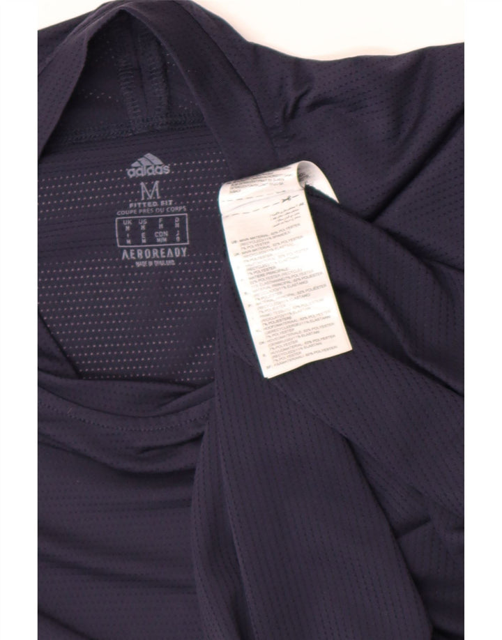 Adidas Mens Aeroready Футболка Верх Среднего Темно-Синего Полиэстера