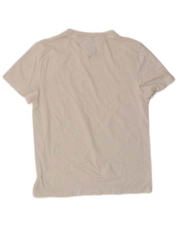 TOMMY HILFIGER Женская футболка Top UK 10, маленькая, белый хлопок