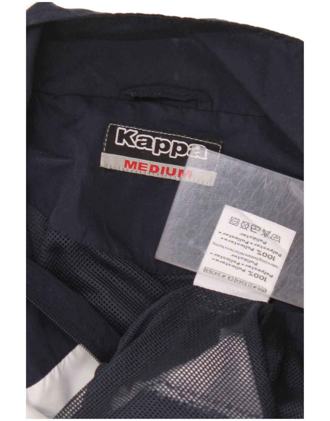 KAPPA Mens Tracksuit Top Jacket Medium Navy Blue Colourblock Polyester