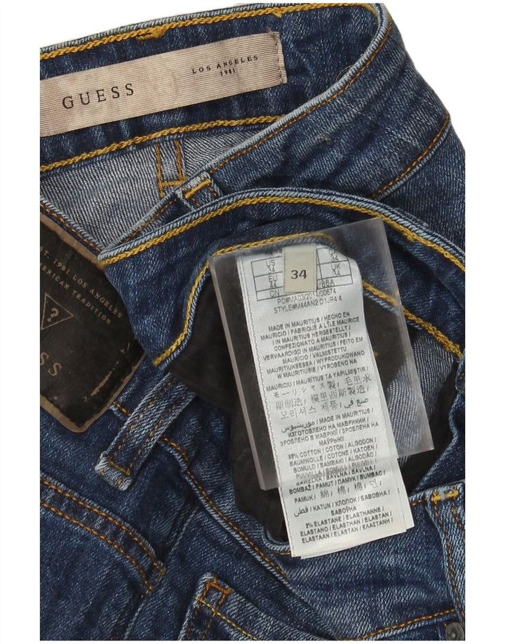 Мужские прямые джинсы Guess W34 L32 синие, хлопок