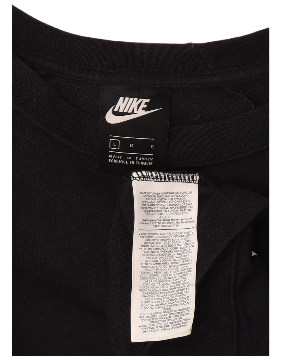 Женский джемпер оверсайз с графическим рисунком Nike UK 16, большой черный хлопок