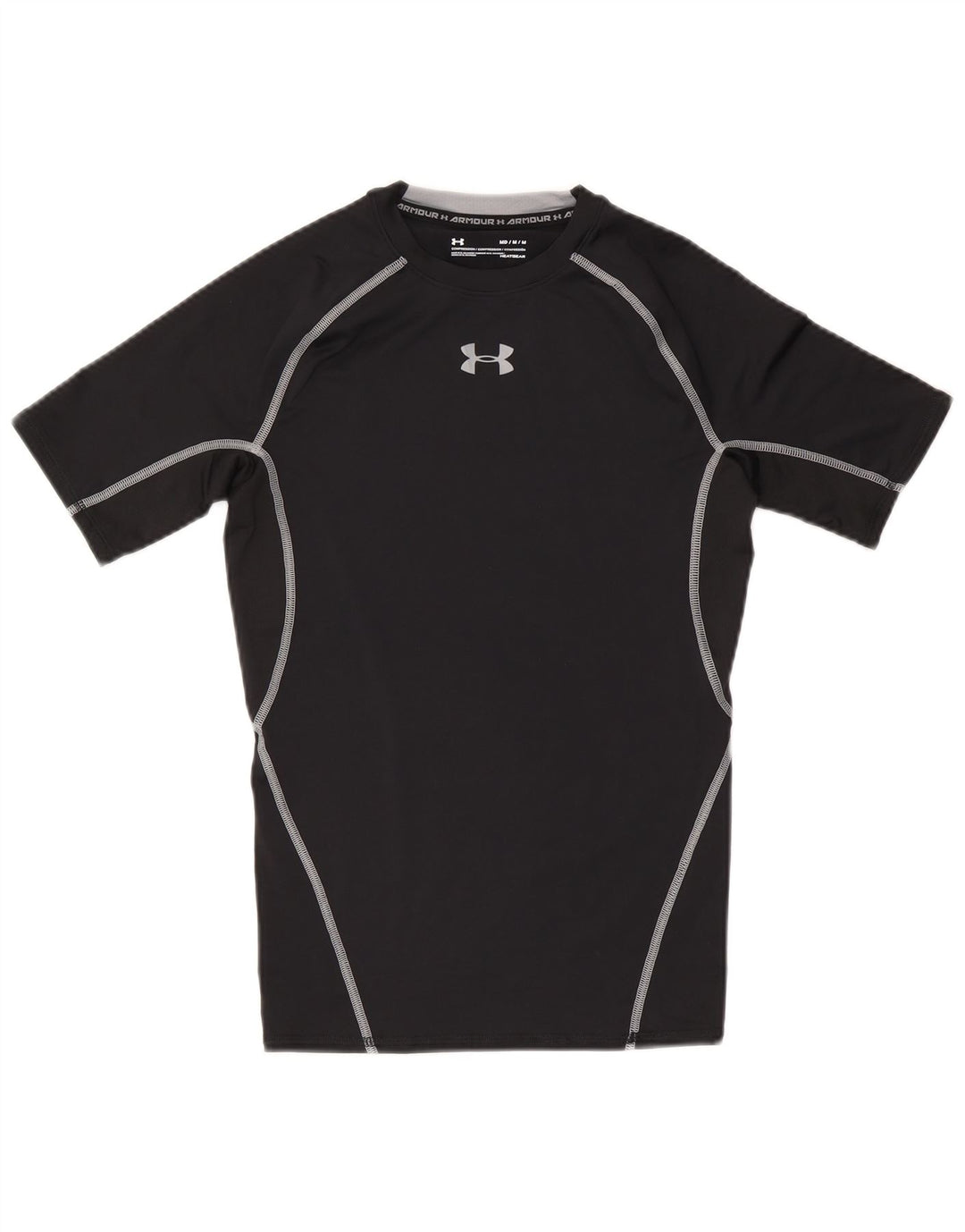Мужская футболка с рисунком Under Armour Heat Gear, верх, средний черный, полиэстер