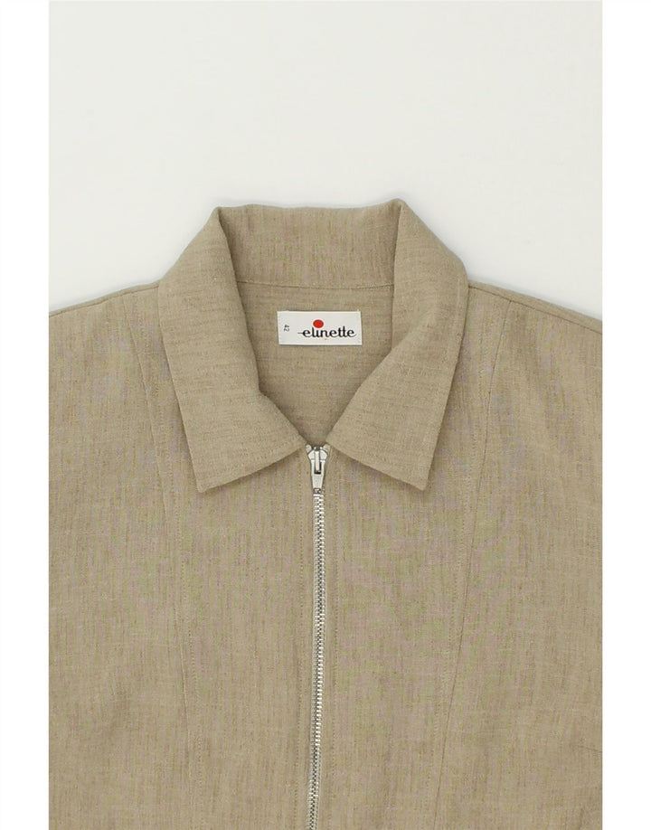 ELINETTE Womens Blazer Jacket IT 42 Medium Beige Polyester Vintage Elinette and Second-Hand Elinette from Messina Hembry 