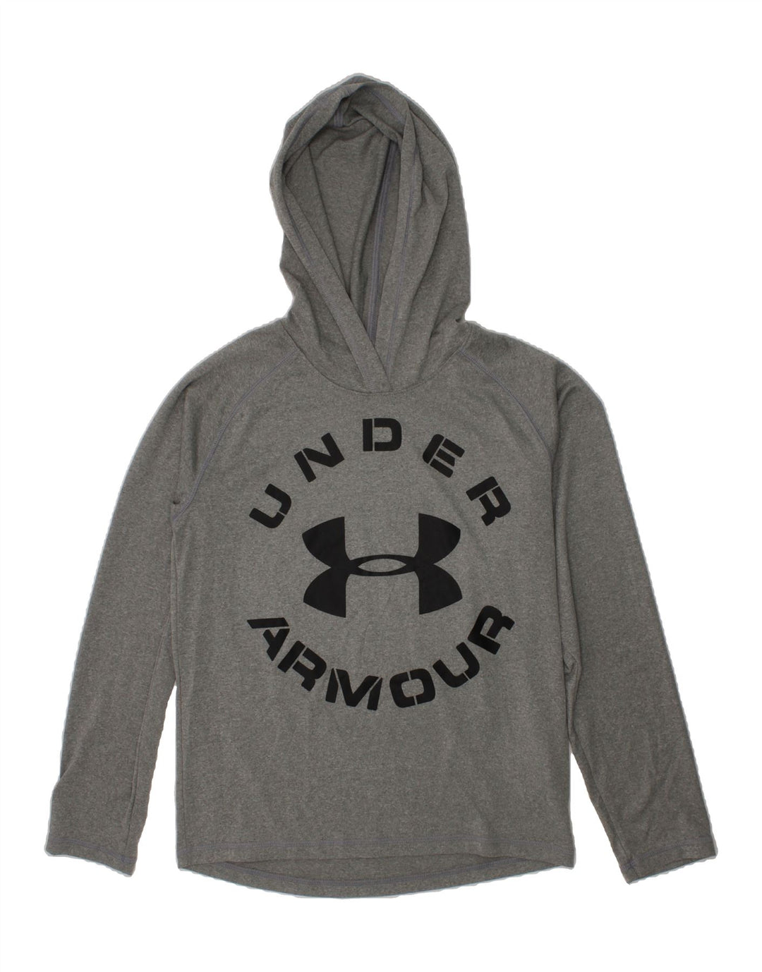 UNDER ARMOUR Girls Graphic Top Long Sleeve 9-10 Years Medium  Grey Vintage Under Armour and Second-Hand Under Armour from Messina Hembry 