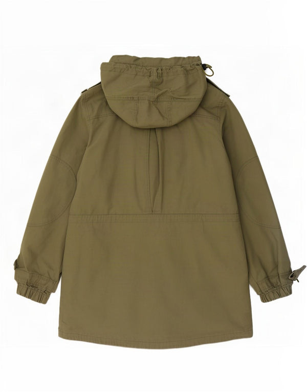 Gap Womens Hooded Military Jacket UK 16 Large Green Cotton