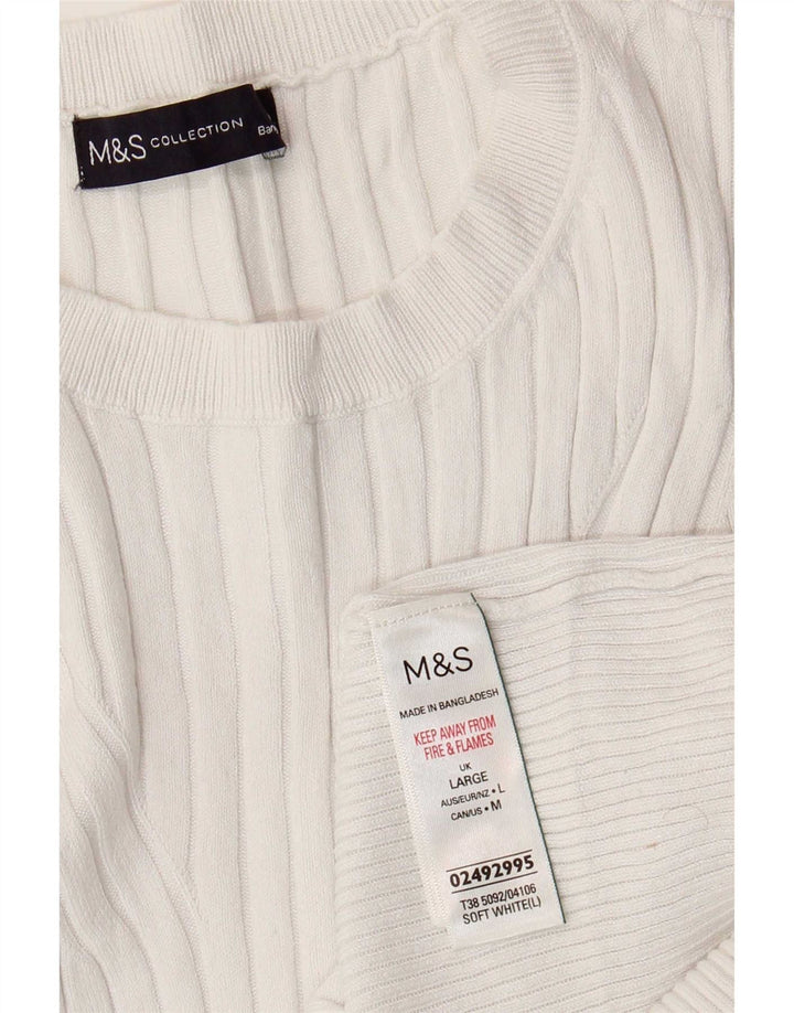 Женская майка без рукавов Marks & Spencer UK 14, большая белая вискоза
