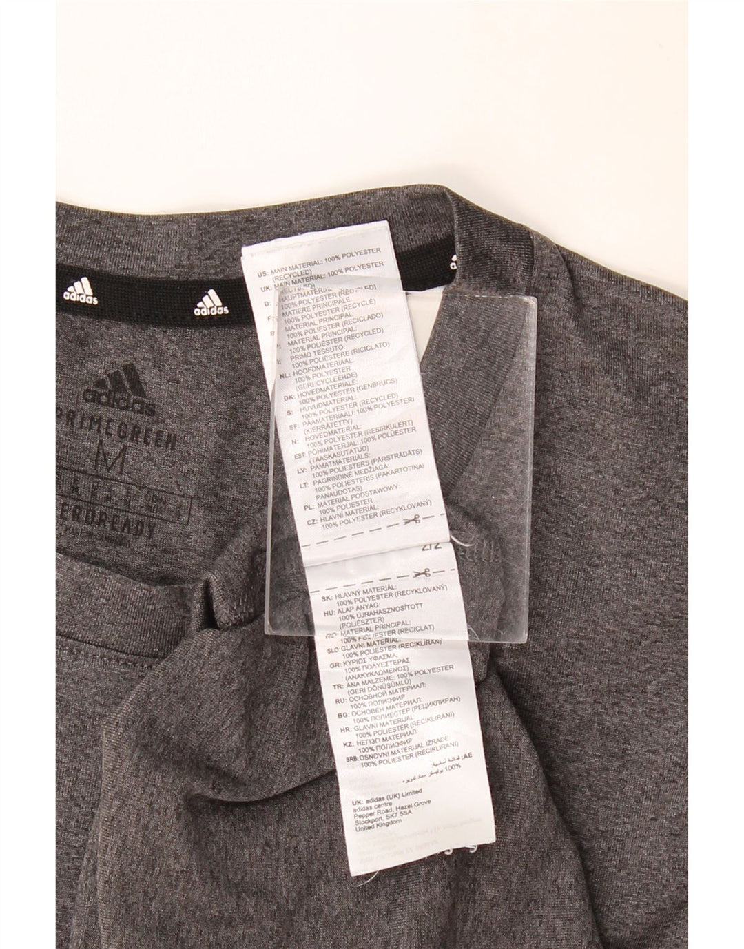 Мужская футболка ADIDAS Aeroready с рисунком, верх из полиэстера среднего серого цвета