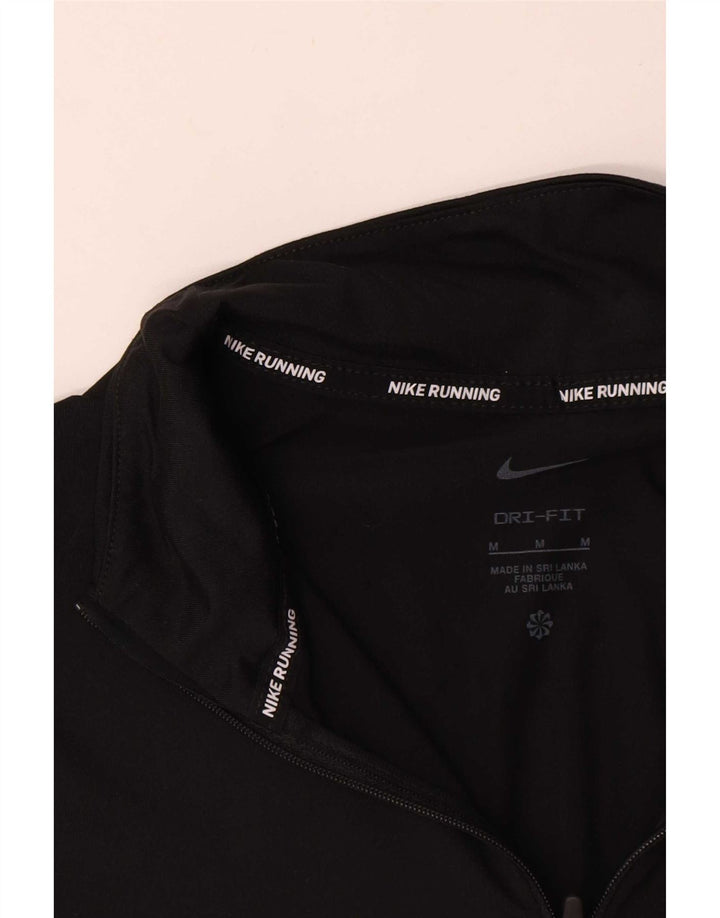 Мужской пуловер с воротником на молнии Nike Dri Fit, спортивный костюм, средний черный полиэстер