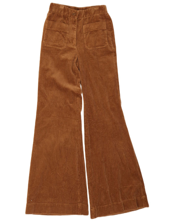 Женские вельветовые брюки-клеш Massimo Dutti EU 34 2XS W24 L33 коричневые, хлопок