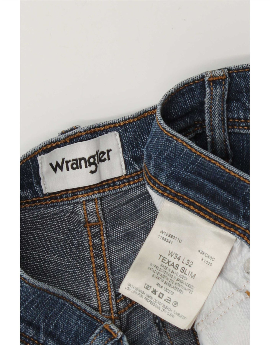 Мужские узкие джинсы Wrangler W34 L32 синие, хлопок