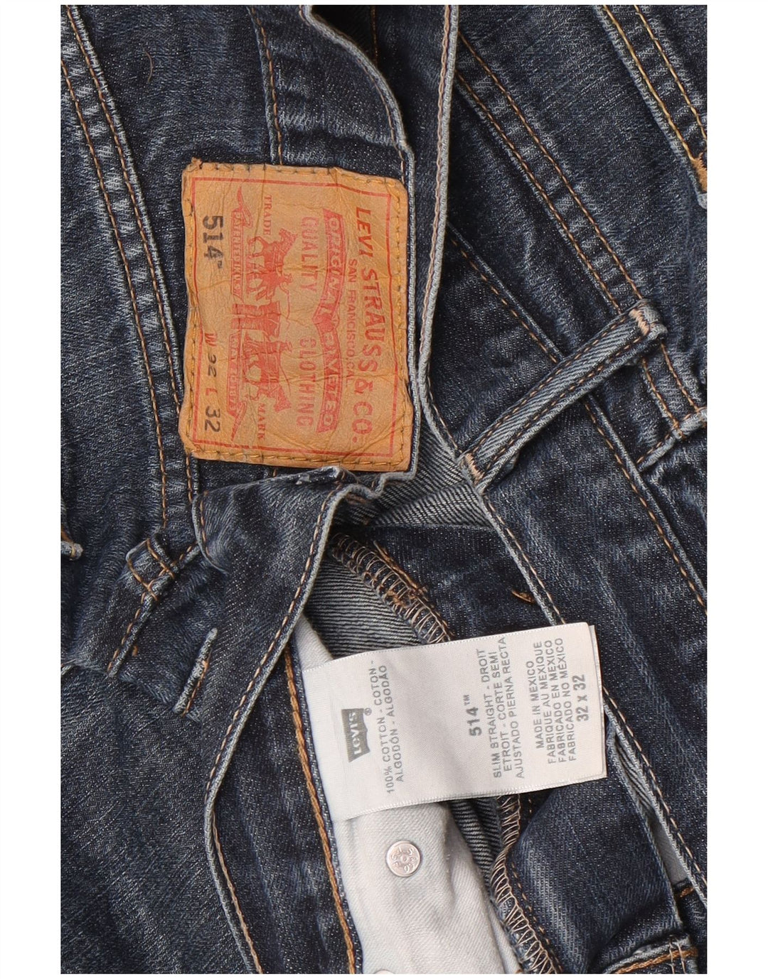 Мужские прямые джинсы Levi's 514 W32 L32 синие, хлопок
