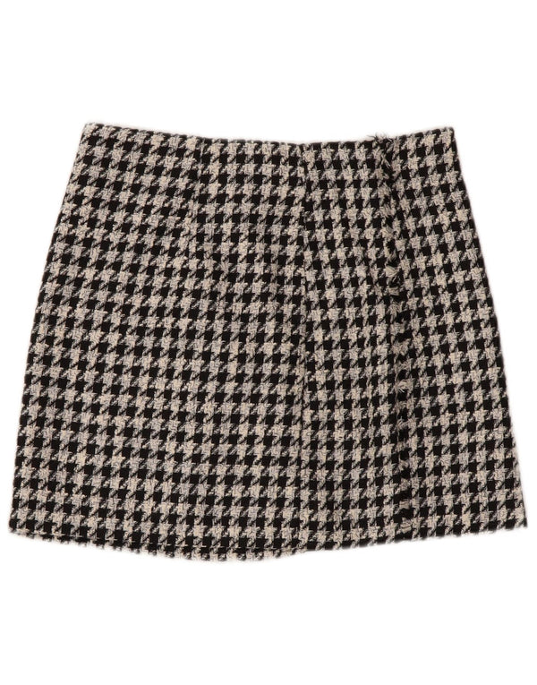 Женская мини-юбка Zara Small W26, черная, полиэстер с узором 
