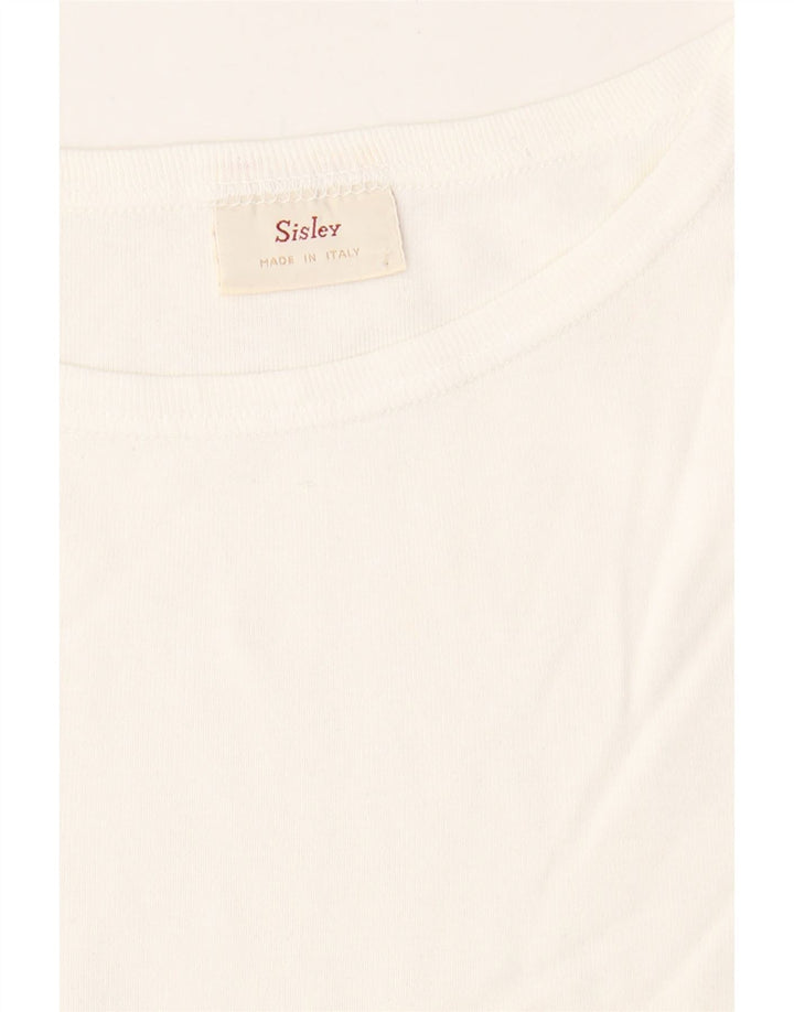 SISLEY Womens Cami Top UK 12 Medium White Cotton Vintage Sisley and Second-Hand Sisley from Messina Hembry 