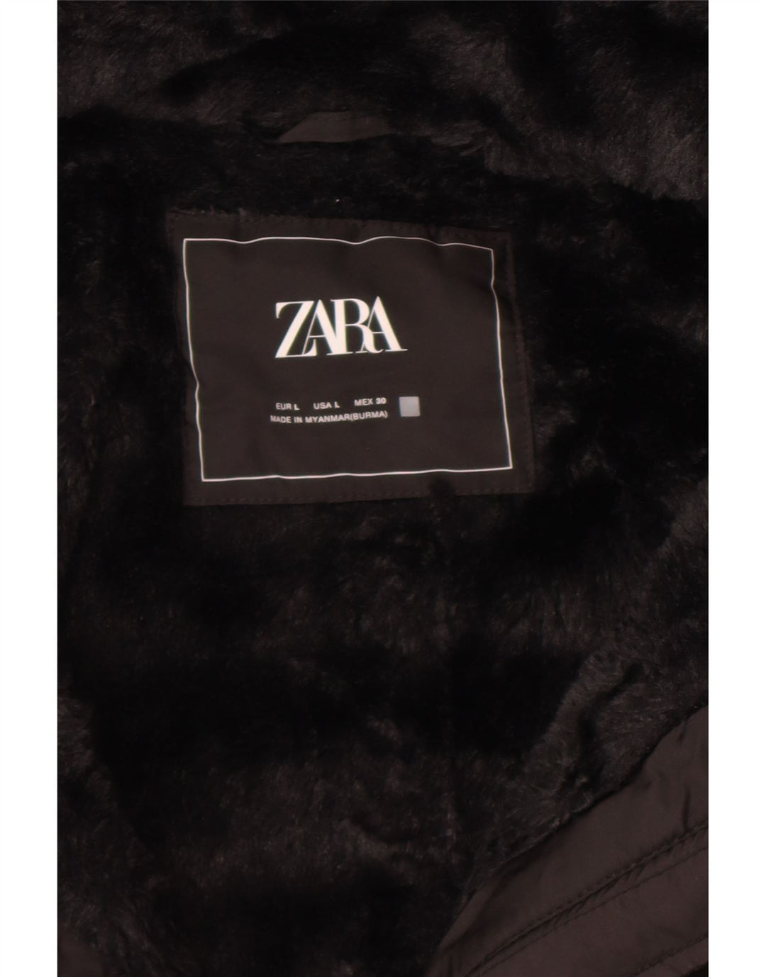 Женская стеганая куртка с капюшоном Zara UK 14, большая черная