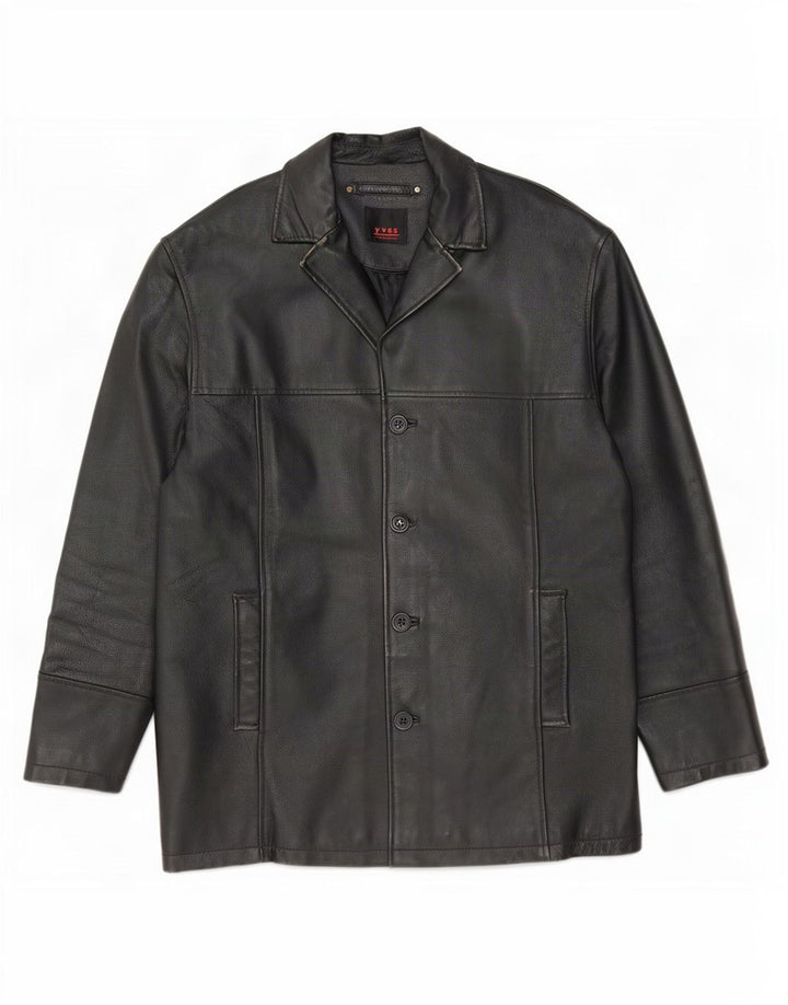 Винтажная мужская кожаная куртка IT 48 Medium Black