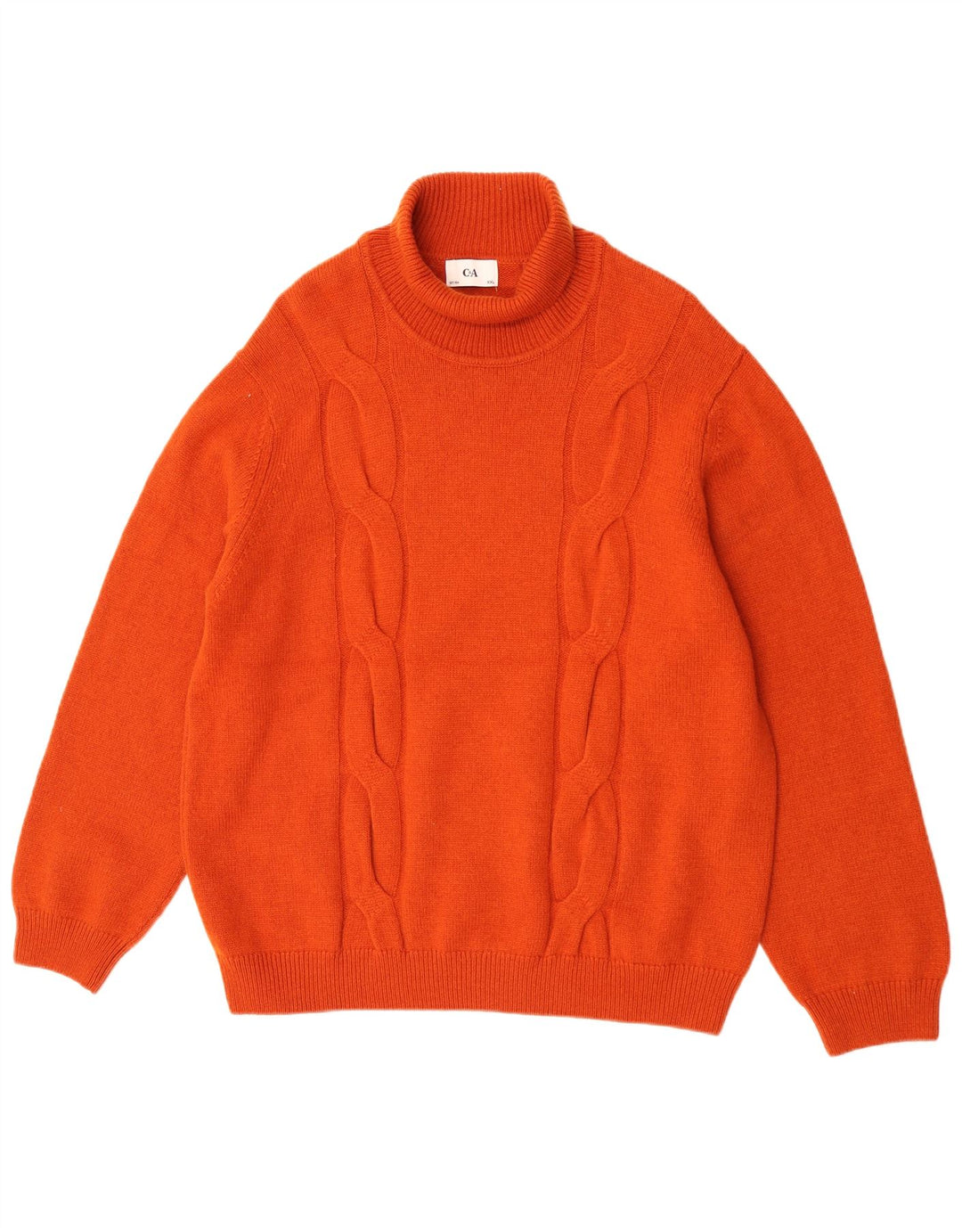 Мужской джемпер C&A с высоким воротником, 2XL, оранжевый, шерсть
