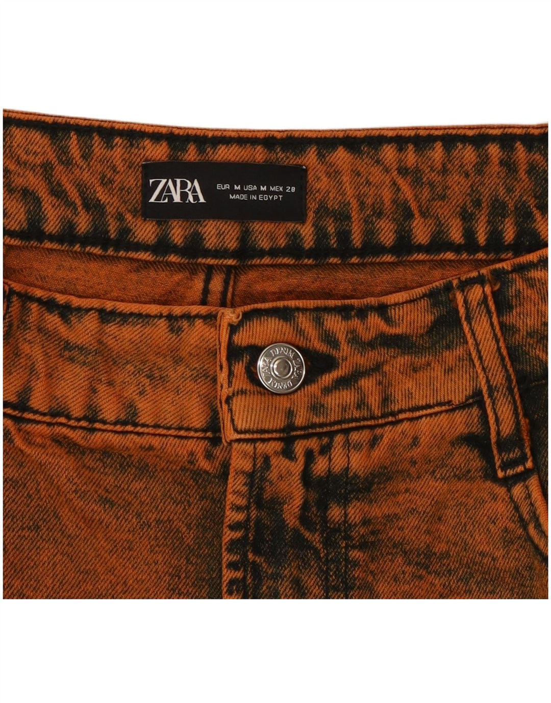 Женская джинсовая мини-юбка Zara Medium W28 Оранжевая