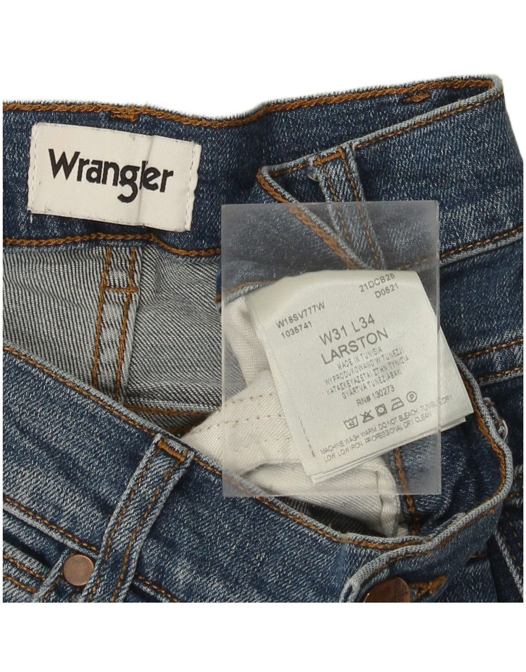 Мужские джинсы WRANGLER Larston Slim W31 L34, синий хлопок