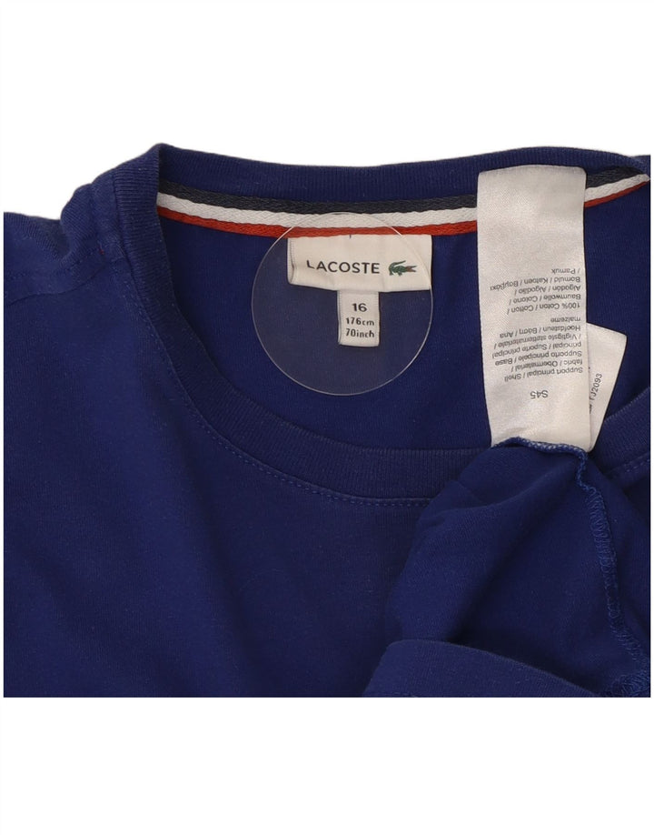 Lacoste Топ с длинными рукавами для мальчиков 15-16 лет, синий хлопок