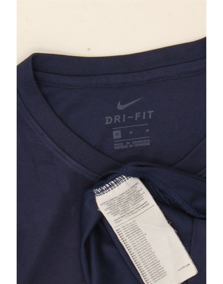 Мужская футболка NIKE Dri Fit среднего размера, темно-синий, полиэстер