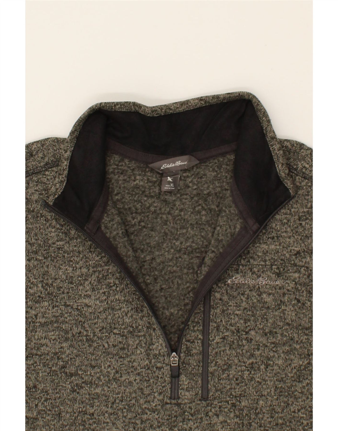 EDDIE BAUER Mens Zip Neck Sweatshirt Jumper XL Grey Polyester Vintage Eddie Bauer and Second-Hand Eddie Bauer from Messina Hembry 
