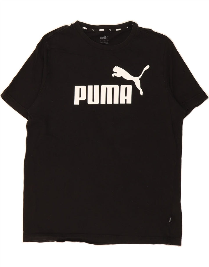 PUMA Mens Graphic T-Shirt Top Large Black Cotton Vintage Puma and Second-Hand Puma from Messina Hembry 