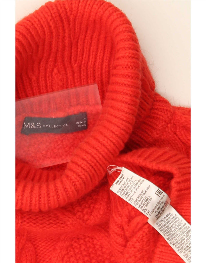 Женский свободный джемпер с высоким воротником Marks & Spencer, Великобритания 16, большой красный