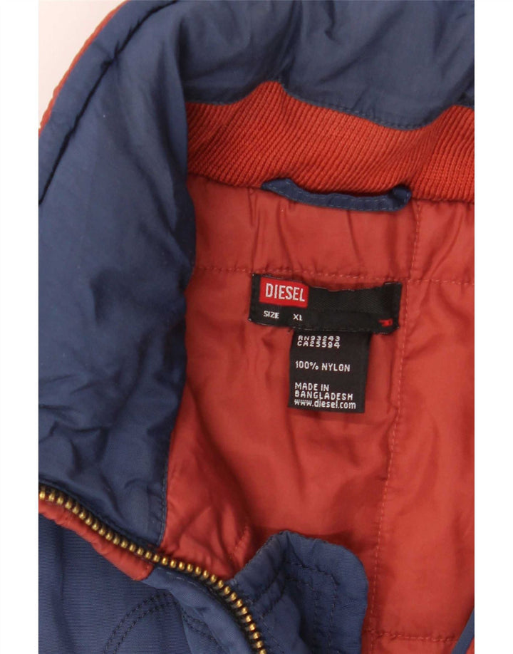 Мужская куртка-бомбер Diesel с капюшоном UK 42 XL, синяя, нейлон