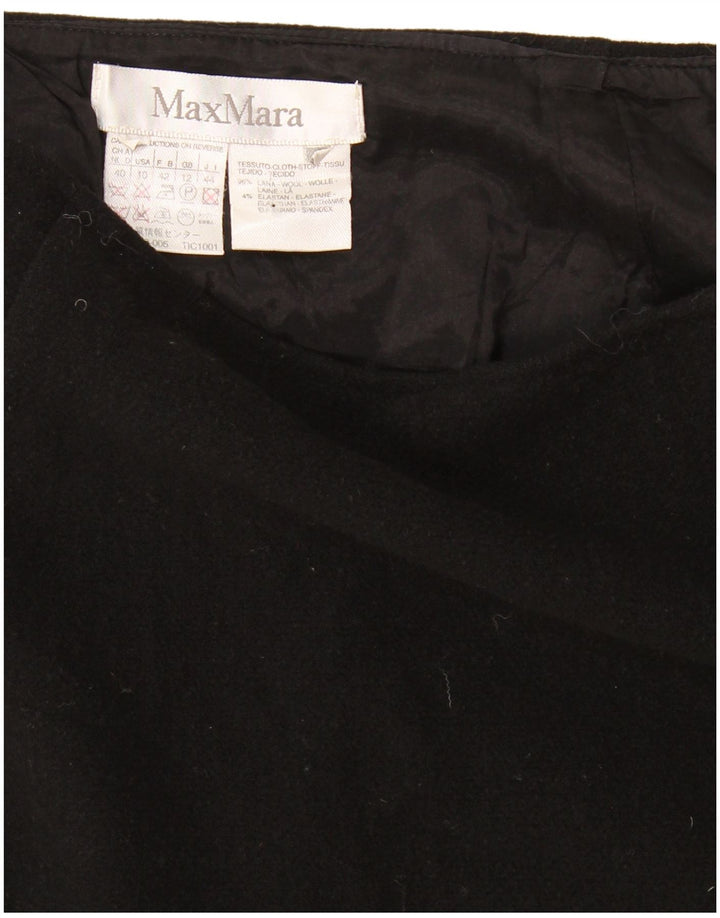 Женская прямая юбка Max Mara UK 12 Medium W28, черная шерсть