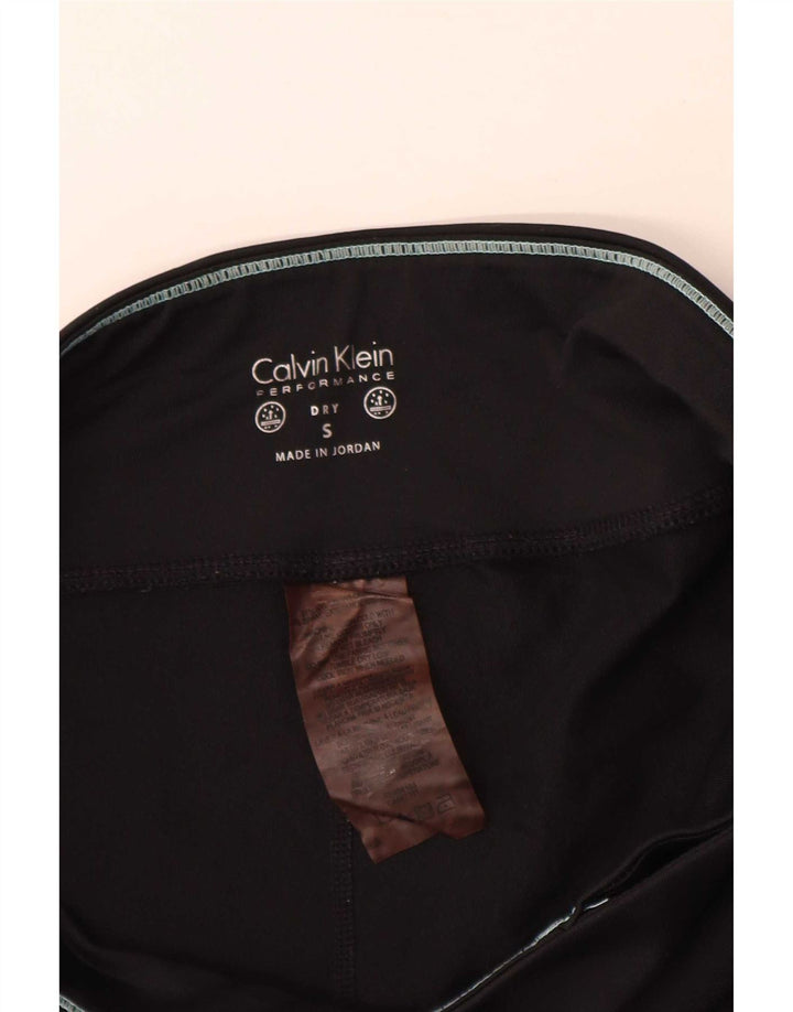 Женские леггинсы с рисунком Calvin Klein UK 10, маленькие черные нейлоновые